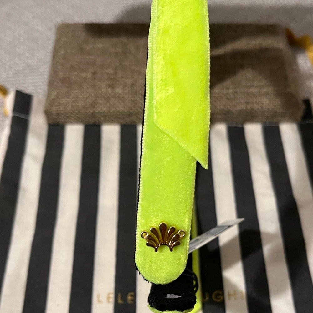 LELE SADOUGHI NWT AUTHENTIC NEON SUNSHINE BARDOT SLIM VELVET RIBBON HEADBAND - Picture 7 of 12